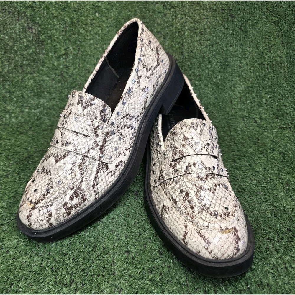 Womens Size 8 Portland Boot Company Studded Loafers Snake Skin Slip Ons